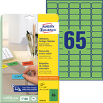 Avery univerzális visszaszedhető zöld etikett  38,1 x 21,2 mm 20 ív/csomag