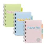Spir&aacute;lf&uuml;zet, A5, vonalas, 100 lap, PUKKA PAD Pastel project book, vegyes sz&iacute;n