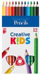 Sz&iacute;nesceruza 12db-os Creative Kids ICO, h&aacute;romsz&ouml;gletű, vastag, festett test