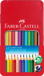 Faber-Castell Színes ceruza-készlet 12db-os háromszögletű GRIP fém dobozban