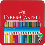 Faber-Castell Színes ceruza-készlet 16db-os háromszögletű GRIP Jumbo fém dobozban