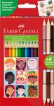 Faber-Castell Sz&iacute;nes ceruza-k&eacute;szlet 12+3db-os bicolor h&aacute;romsz&ouml;gletű (12db alap sz&iacute;n +3db kerek testű bicolor testsz&iacute;n)