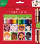 Faber-Castell Sz&iacute;nes ceruza-k&eacute;szlet 24+3db-os bicolor h&aacute;romsz&ouml;gletű (24db alap sz&iacute;n +3db kerek testű bicolor testsz&iacute;n)