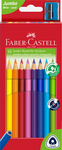 Faber-Castell Színes ceruza-készlet 10db-os háromszögletű Jumbo Junior + hegyező