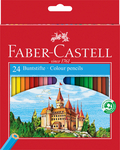 Faber-Castell Sz&iacute;nes ceruza-k&eacute;szlet 24db-os hatsz&ouml;gletű kast&eacute;lyos