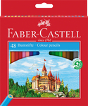 Faber-Castell Sz&iacute;nes ceruza-k&eacute;szlet 48db-os hatsz&ouml;gletű kast&eacute;lyos