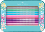 Faber-Castell Színes ceruza-készlet 20db-os háromszögletű SPARKLE + Sleeve hegyező fém dobozban
