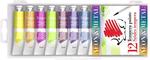 ICO S&uuml;ni tempera, 12 tubusos, sz&iacute;nes met&aacute;l &eacute;s neon sz&iacute;nek