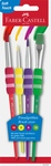 Faber-Castell Ecsetkészlet 4db-os puha tapintású kerek/lapos végű (2;6;10/12-es méretű)