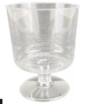 Borospohár, műanyag, talpas, 160ml áttetsző 10db/csomag