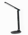 Asztali LED lámpa digitális kijelzővel, fekete, 7W