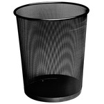 Fémhálós papírkosár kerek fekete, cc.25L