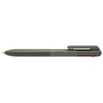 Pentel CALME! Nyomógombos zselés toll 3 színű tintával, BXAC37A 0,35 mm, kék-fekete-piros írás, fekete test