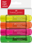 Faber-Castell Szövegkiemelő készlet 4db-os 46 fluoreszkáló papír dobozban (sárga,narancs,rózsaszín,zöld)
