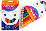 Színes ceruza készlet, háromszögletű, NEBULÓ, 12 különböző szín, jumbo