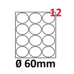 Köretikett 60mm 12 cimke/lap 5lap/csom