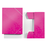 Gumis mappa, 15 mm, karton, A4, LEITZ Wow, pink