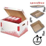 Archiválókonténer, újrahasznosított karton, felfelé nyíló, ESSELTE Speedbox, fehér