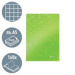 Leitz WOW beírókönyv A5, kockás, zöld (46281064 helyettesítője) 46281054