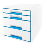 Leitz WOW CUBE fiókos irattároló, 4 fiók, fehér/kék 52132036