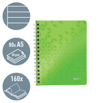 Leitz WOW spirálfüzet, A5, vonalas, zöld (46390064 helyettesítője) 46390054