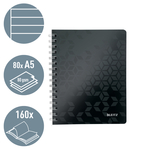 Leitz WOW spirálfüzet, A5, vonalas, fekete 46390095