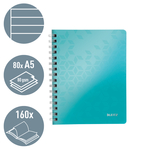 Leitz WOW spirálfüzet, A5, vonalas, jégkék 46390051