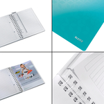 Leitz WOW spirálfüzet, A5, vonalas, jégkék 46390051