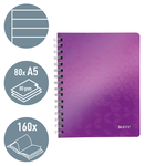 Leitz WOW spirálfüzet, A5, vonalas, lila 46390062