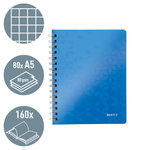 Leitz WOW spirálfüzet, A5, kockás, kék 46410036