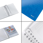 Leitz WOW spirálfüzet, A5, kockás, kék 46410036