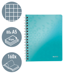 Leitz WOW spirálfüzet, A5, kockás, jégkék 46410051