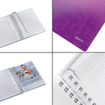 Leitz WOW spirálfüzet, A5, kockás, lila 46410062