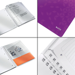 Leitz WOW spirálfüzet, A4, vonalas, lila 46370062