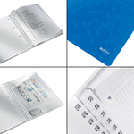 Leitz WOW spirálfüzet, A4, kockás, kék 46380036