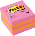 Öntapadós jegyzettömb 51x51 neon pink 400lap 3M Post-it