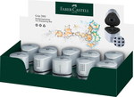 Faber-Castell Hegyező GRIP 2001 Trio tartályos 3lyukú ezüst színben (standard grafit,színes és Jumbo ceruzához)