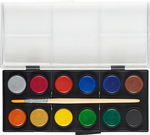 Faber-Castell Vízfestékkészlet 12db-os kicsi 24mm-es koronggal + ecset