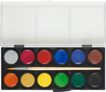 Faber-Castell Vízfestékkészlet 12db-os nagy 30mm-es koronggal + ecset