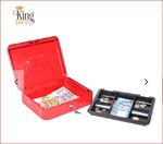 Pénzkazetta 250x180x90mm piros, King Safe