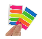 Jel&ouml;lő c&iacute;mke 12x45mm, neon sz&iacute;nek, 5x25lap, &aacute;tl&aacute;tsz&oacute; műanyag