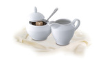 Cukortartó fedővel, Rotberg Basic fehér porcelán, 0,15 l