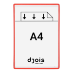 Bemutat&oacute;t&aacute;bla Djois A4 piros 5db/csom, r&ouml;videbbik oldal&aacute;n nyitott, forg&oacute;csap n&eacute;lk&uuml;l