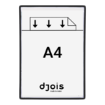Bemutat&oacute;t&aacute;bla Djois A4 fekete 5db/csom, r&ouml;videbbik oldal&aacute;n nyitott, forg&oacute;csap n&eacute;lk&uuml;l