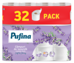 PUFINA Lavender Fields toalettpap&iacute;r 32 tek 140 lap 3 r&eacute;tegű, levendula illat&aacute;val