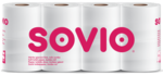 Sovio toalettpap&iacute;r 8 tekercs 250 lap, 3 r&eacute;tegű 100% cellul&oacute;z