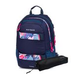 P+P OXY SPORT Flowers Blue Diák hátizsák + tolltartó  8-39725E