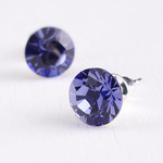 Swarovski kristályos fülbevaló lila kővel