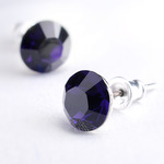 Swarovski kristályos fülbevaló sötét lila kővel