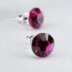 Swarovski kristályos fülbevaló pink kővel